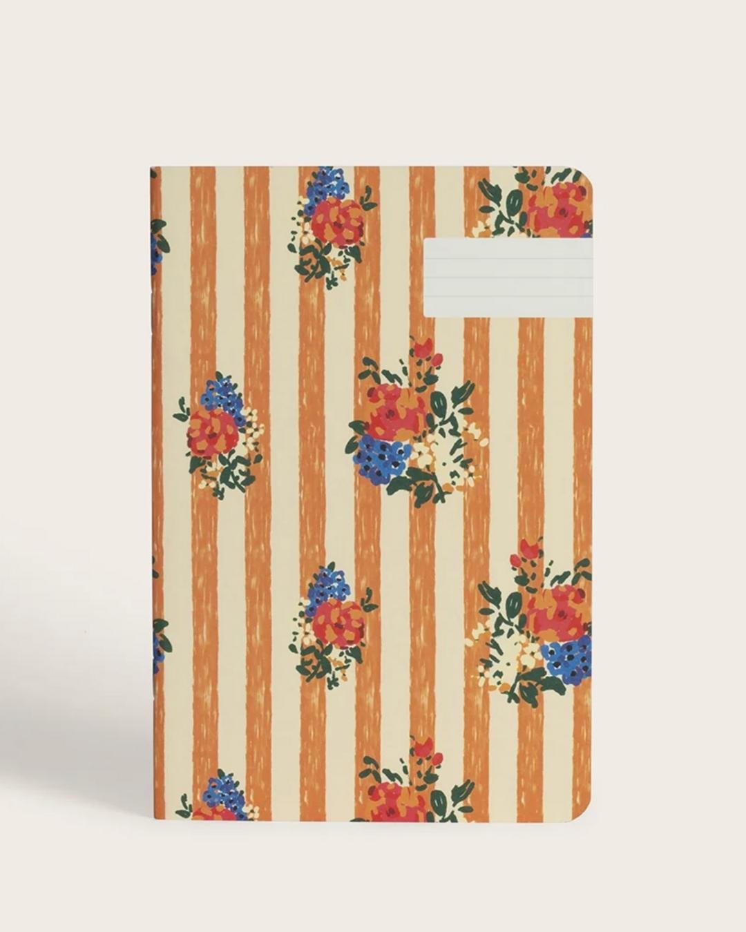 Carnet A5 - Fleurs et rayures