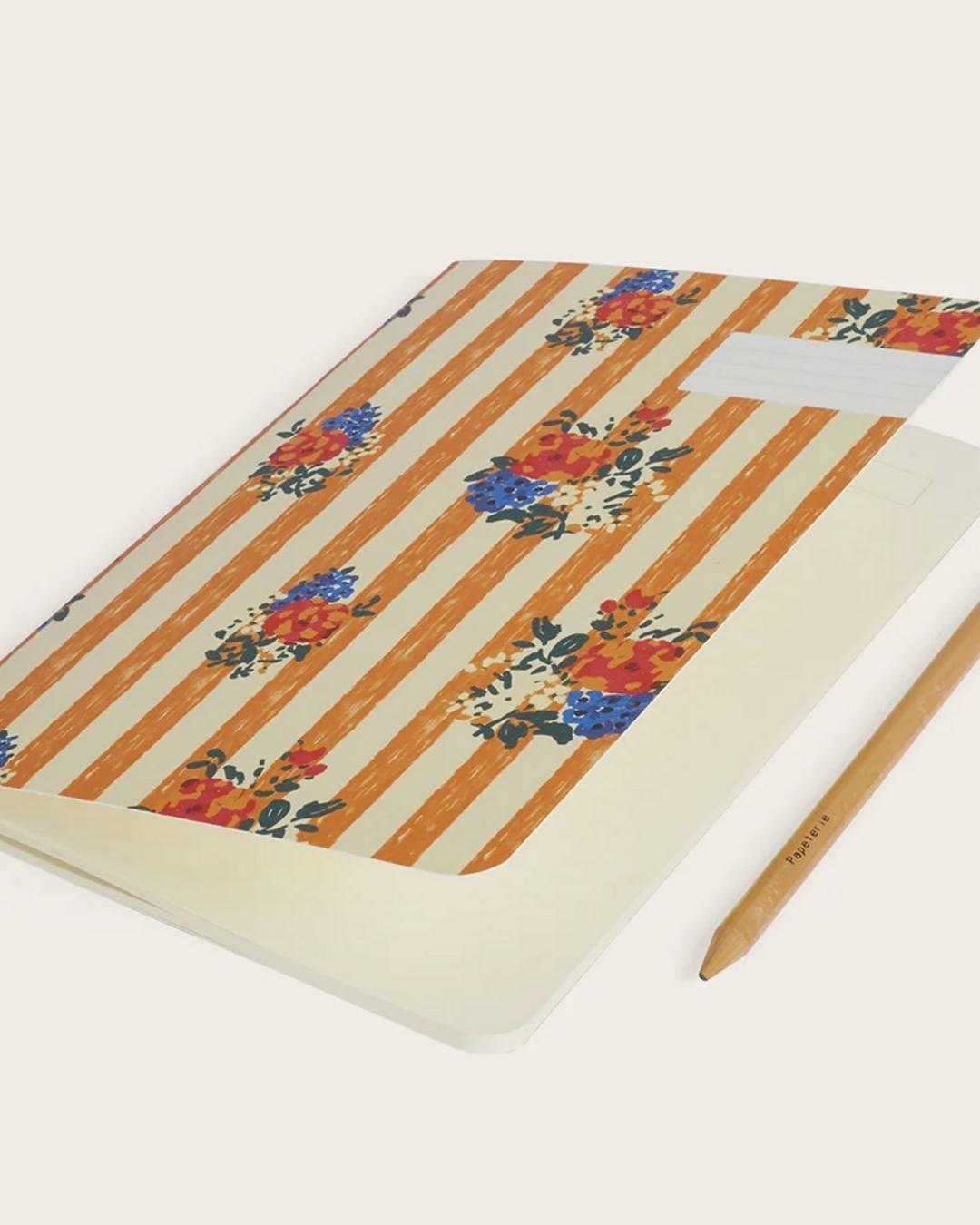 Carnet A5 - Fleurs et rayures