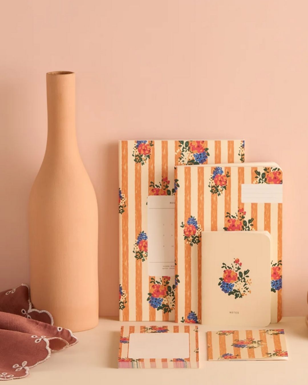Carnet A5 - Fleurs et rayures