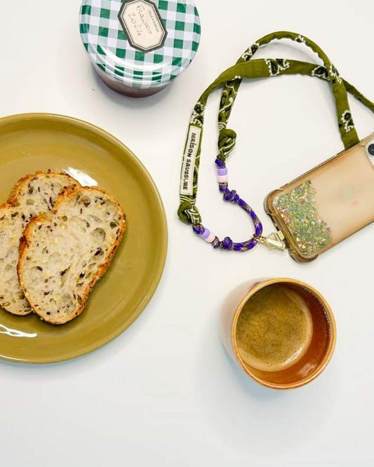 Cordon de téléphone en tissu - Bandana Kaki