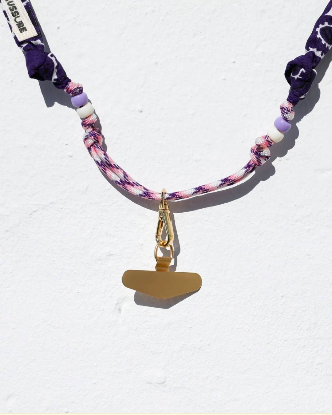 Cordon de téléphone en tissu - Bandana Violet