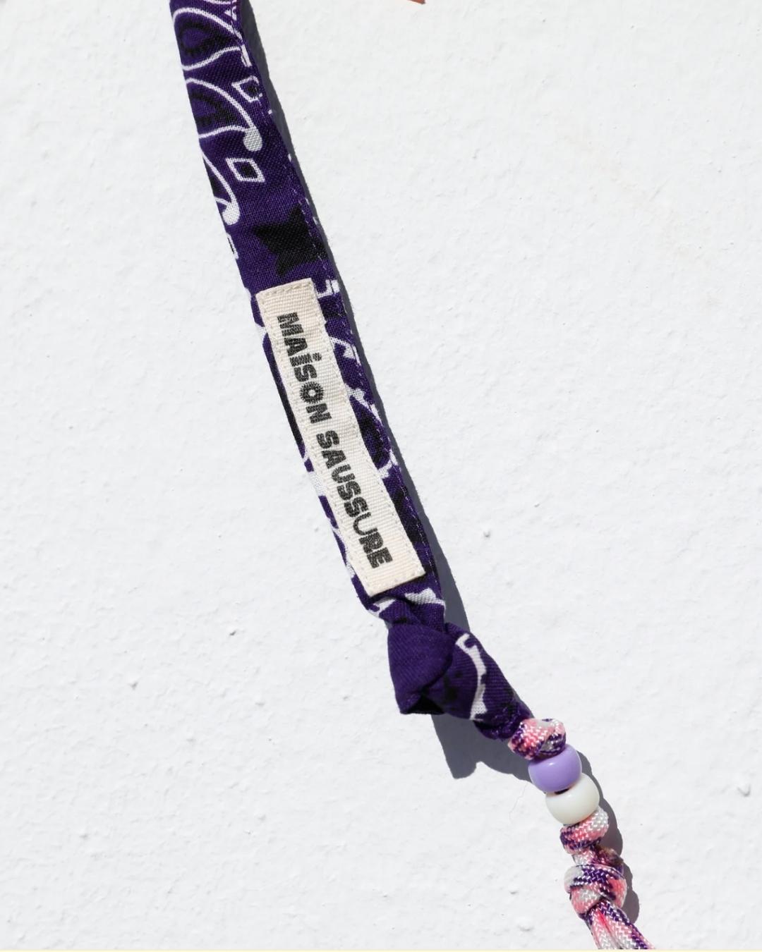 Cordon de téléphone en tissu - Bandana Violet