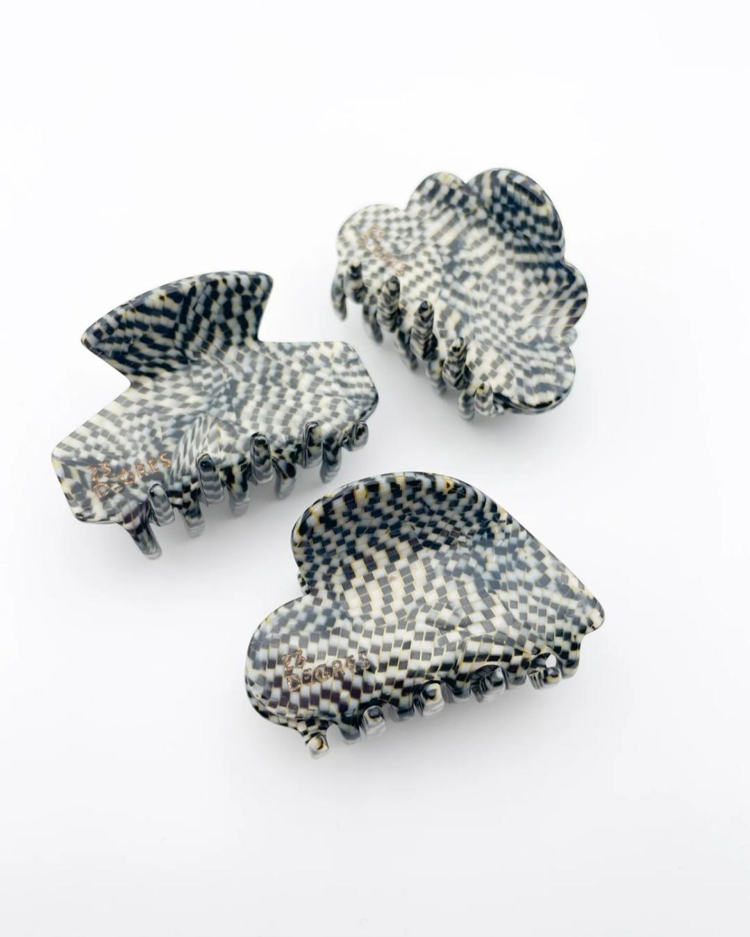 Pince cheveux rectangle - Damier