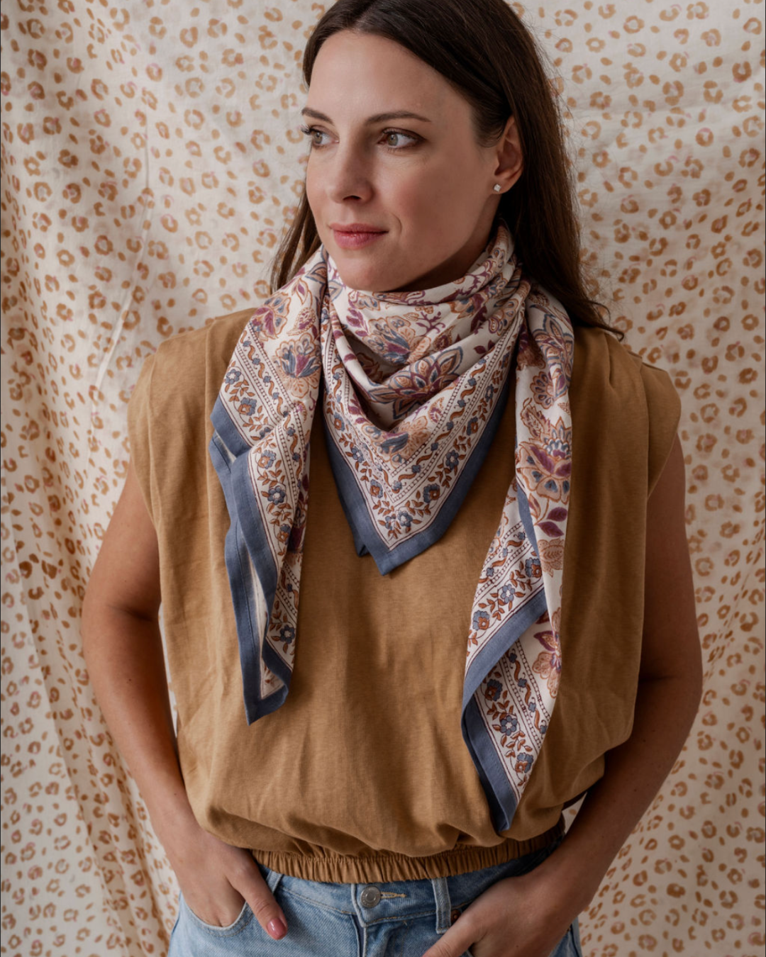 Grand foulard coton - Matira Vanille