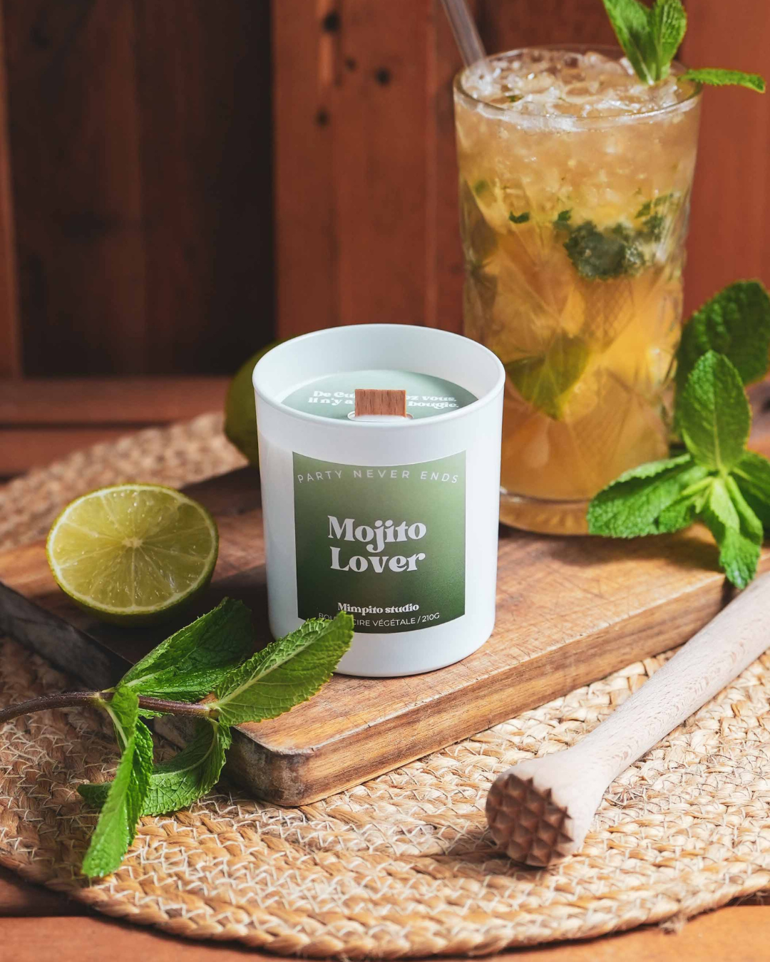 Bougie naturelle parfum Mojito - 210g