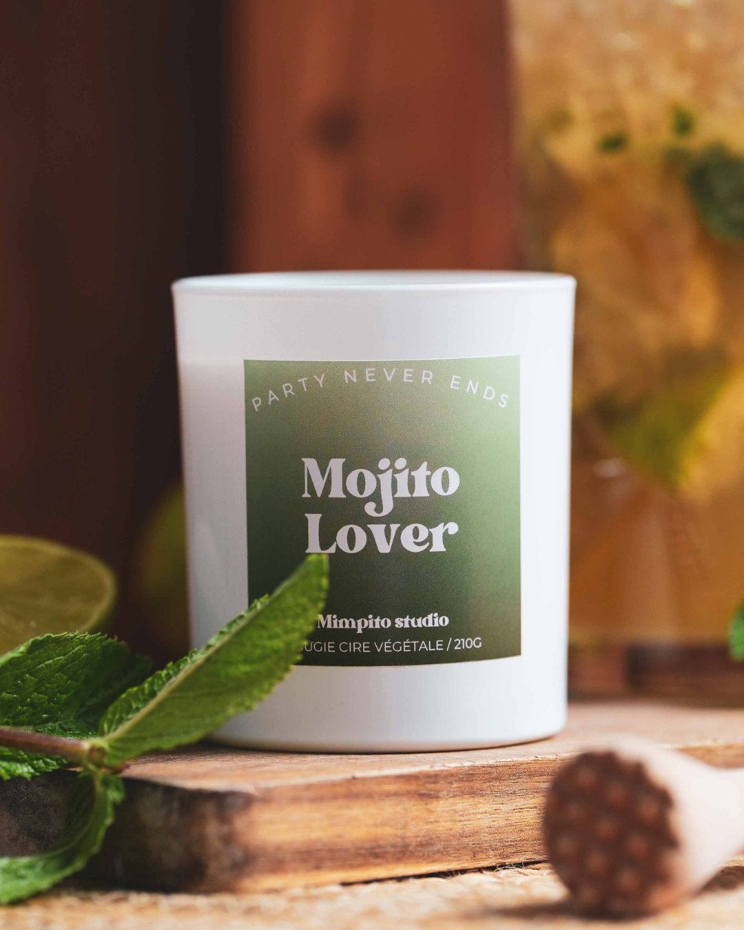 Bougie naturelle parfum Mojito - 210g