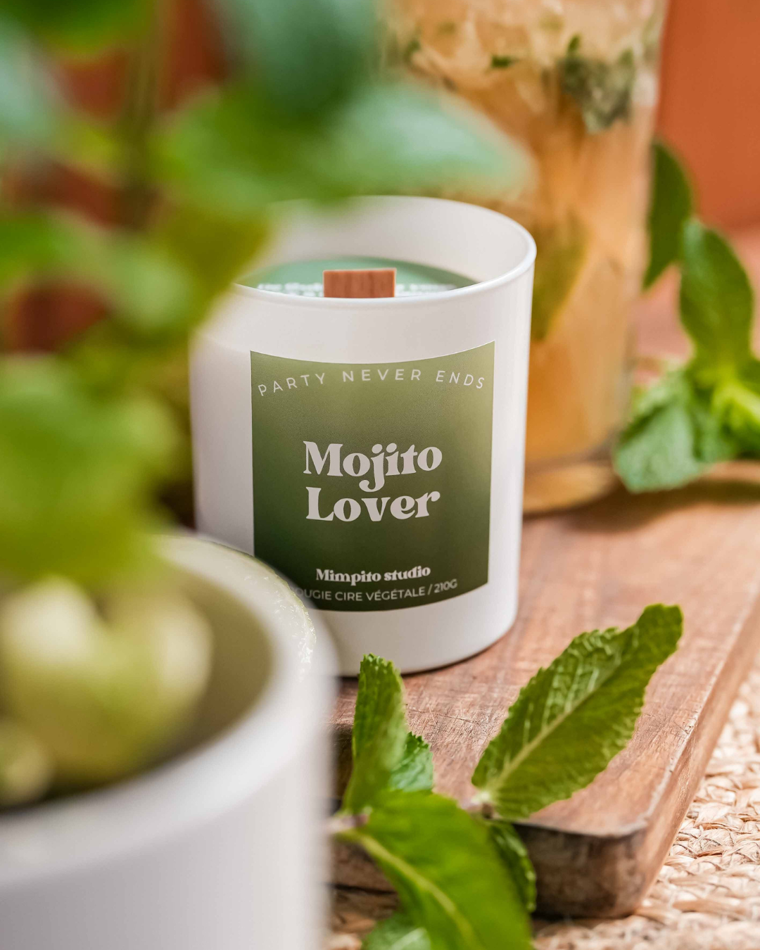 Bougie naturelle parfum Mojito - 210g