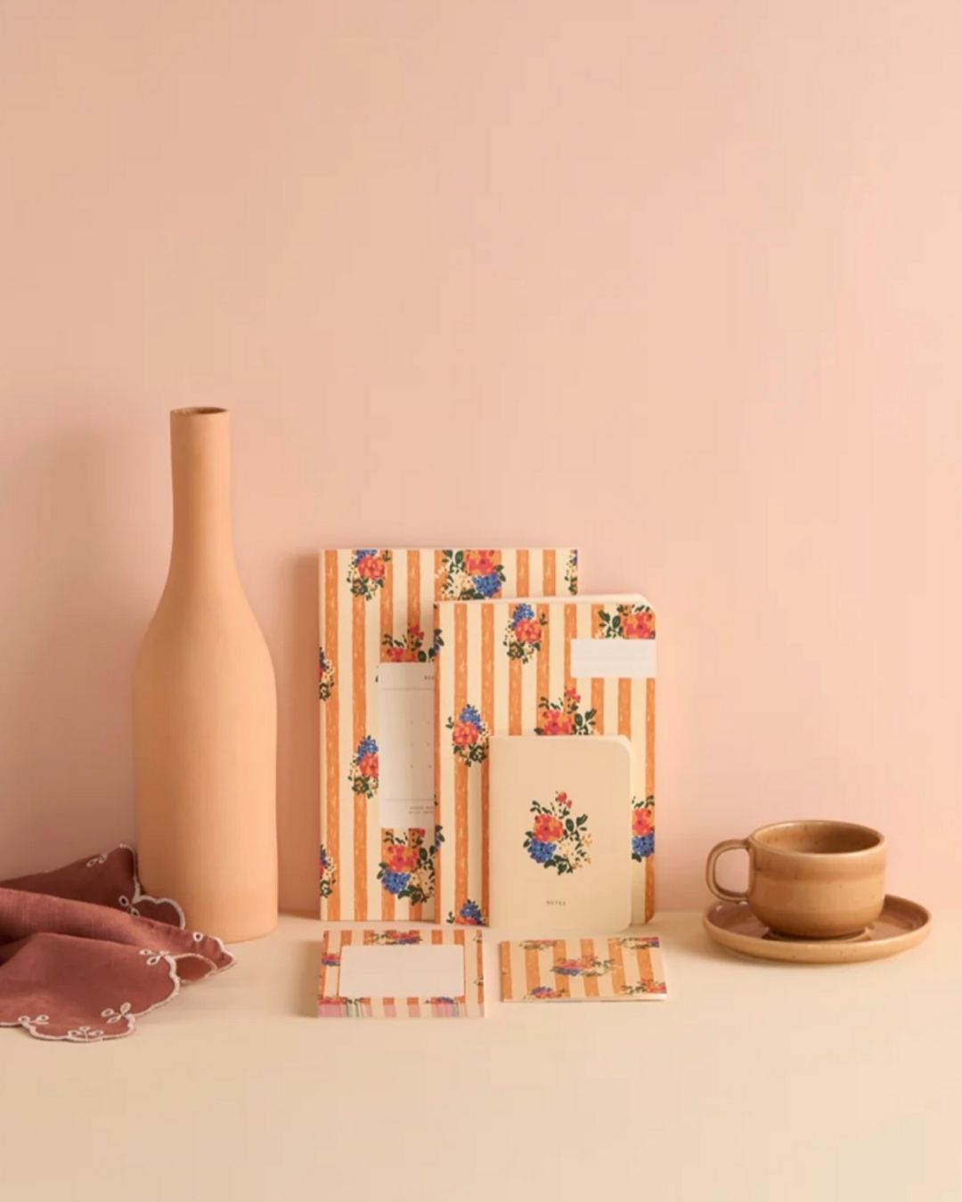 Bloc-notes Fleurs & rayures