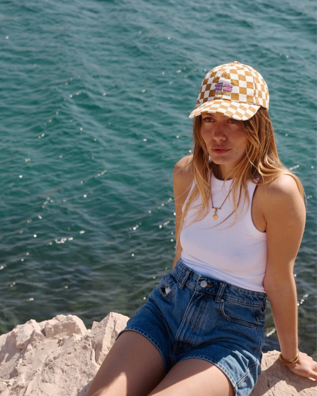 Casquette en coton bio - Damier