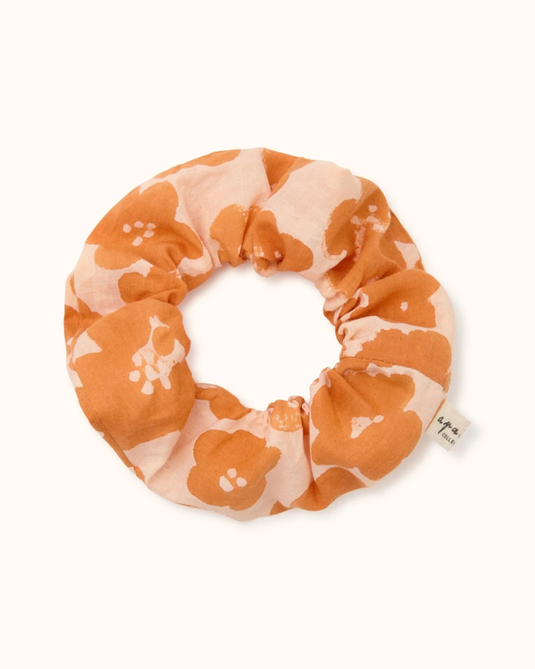 Grand Chouchou en coton - Fleurs orange (-10% sur le 2ème au choix)