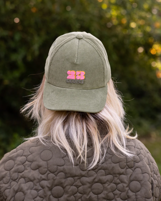 Casquette en velours bio - Kaki