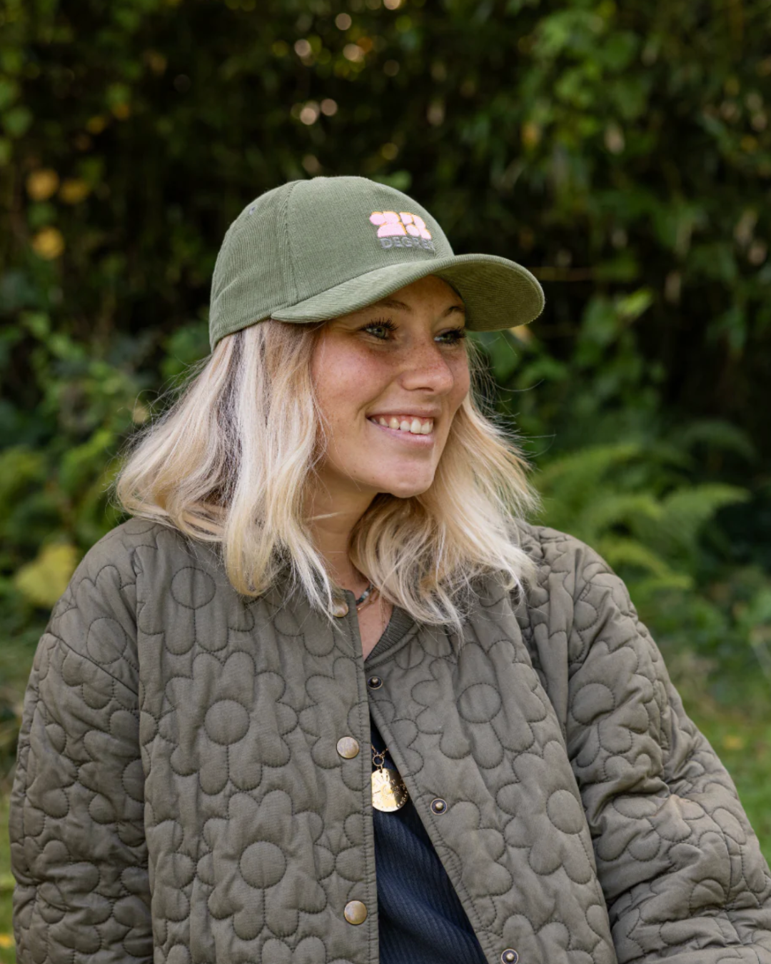 Casquette en velours bio - Kaki
