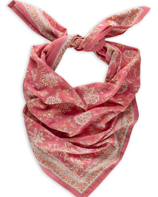 Petit foulard indien en coton - Rosa