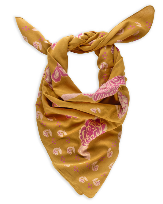 Grand foulard indien en coton - Cassonade