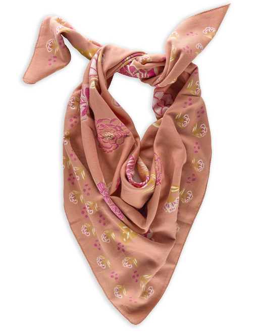 Grand foulard indien en coton - Rose