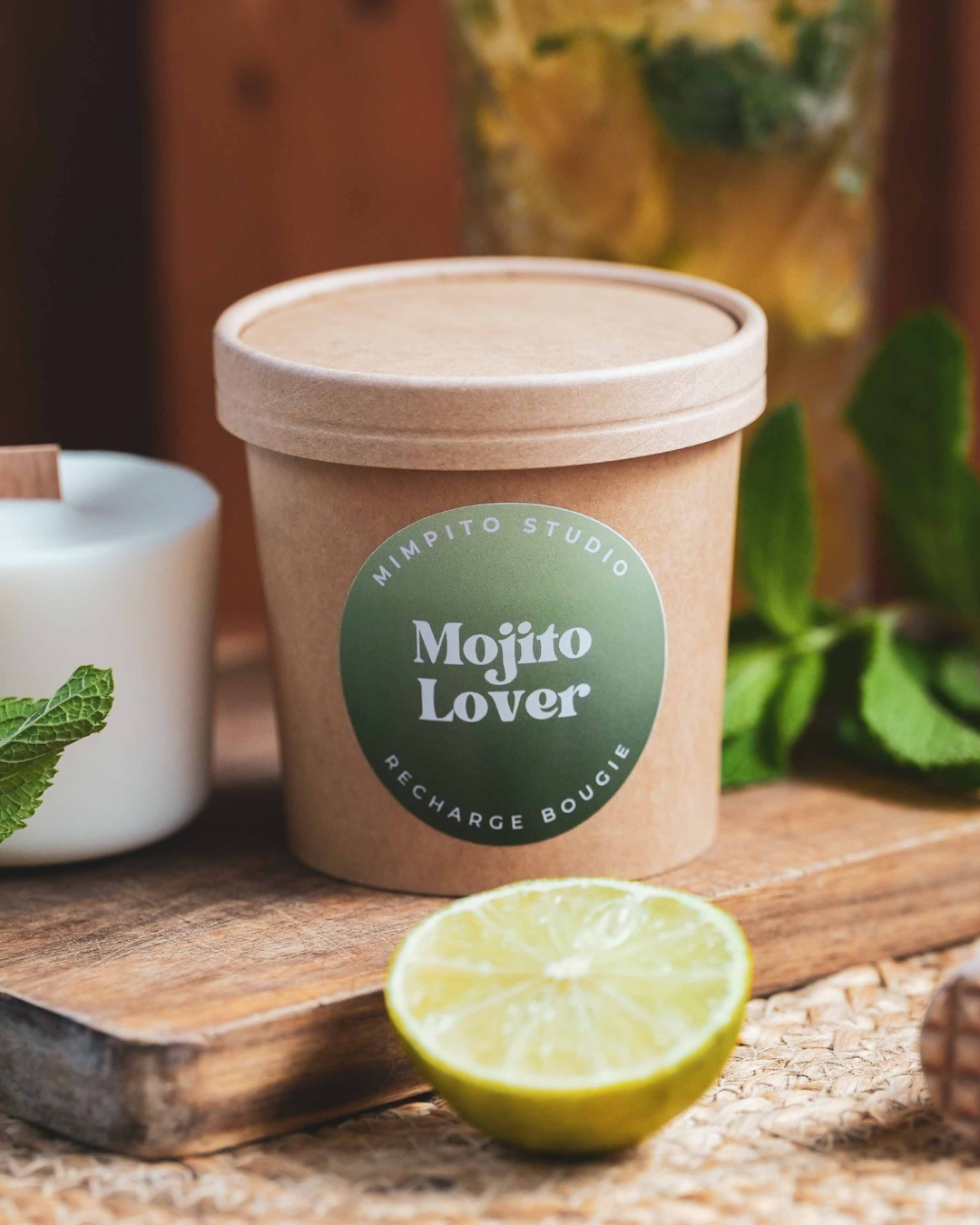 Recharge bougie naturelle parfum Mojito - 210g