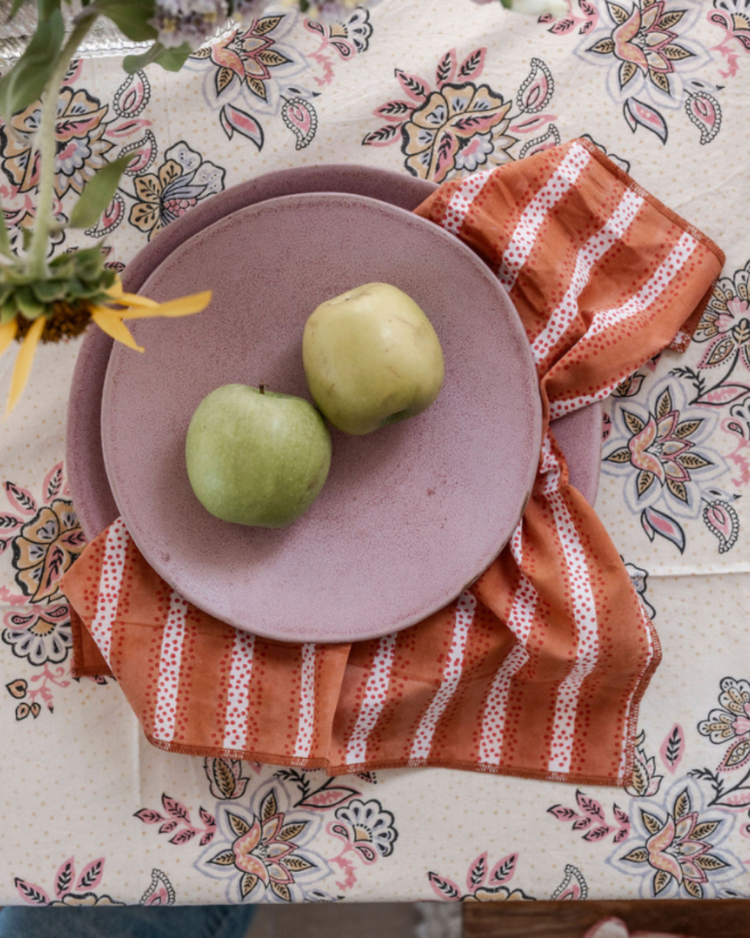 Serviettes de table en coton Praline - Lot de 2