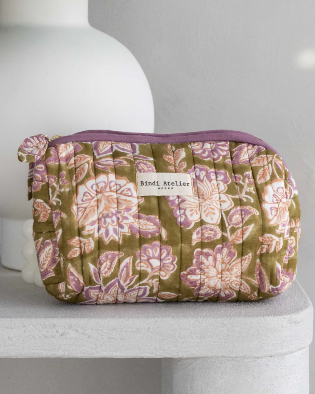 Trousse de beauté - Fleurs vertes