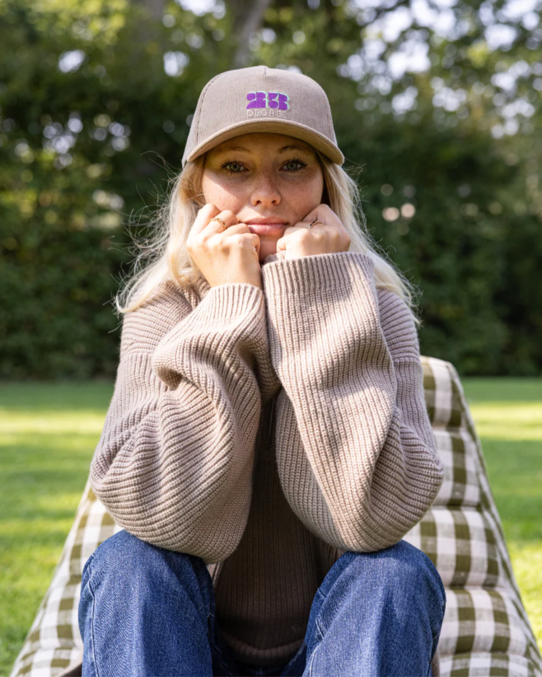 Casquette en velours bio - Beige