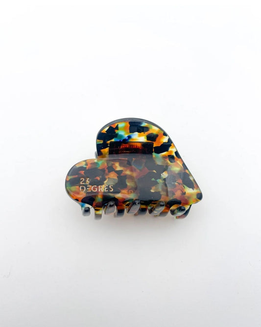 Pince cheveux coeur - Moucheté nature