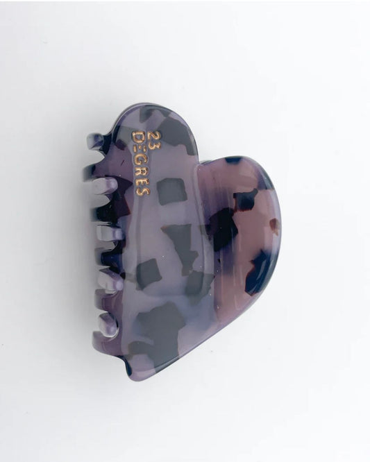 Pince cheveux coeur - Noir et violet