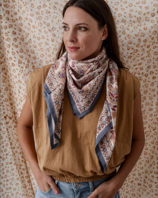 Grand foulard coton - Matira Vanille