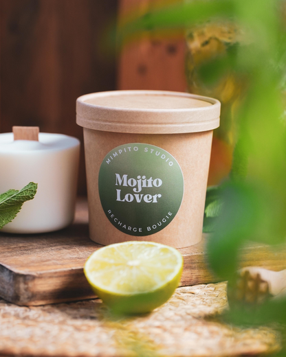 Recharge bougie naturelle parfum Mojito - 210g