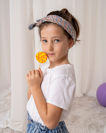 Petit foulard indien en coton - Bleu
