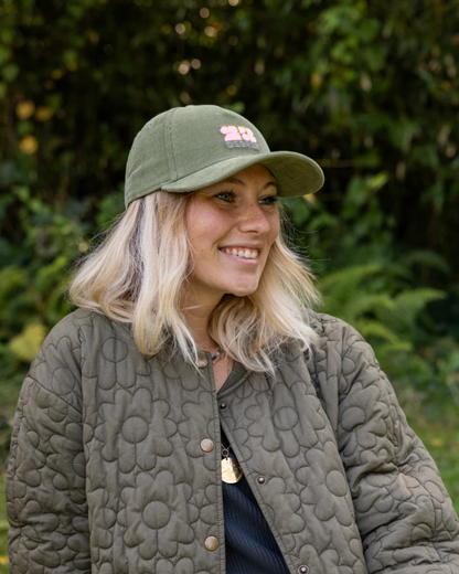 Casquette en velours bio - Kaki