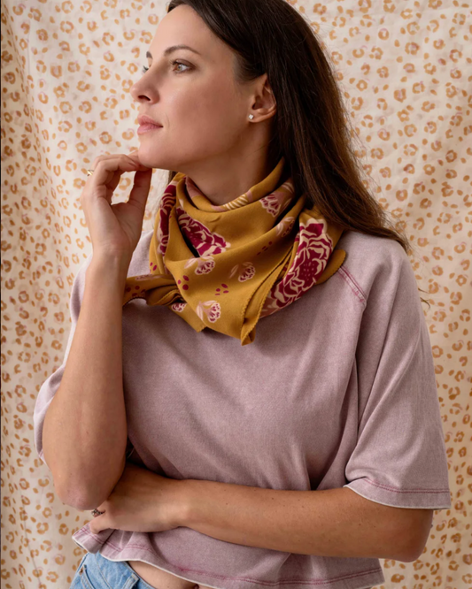 Grand foulard coton - Mindi Cassonade