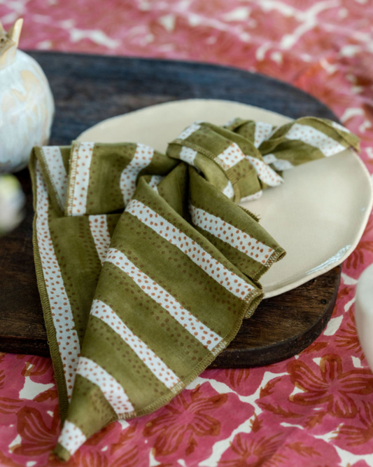 Serviette de table en coton Verde - Lot de 2