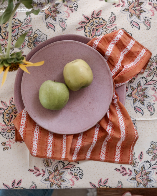 Serviettes de table en coton Praline - Lot de 2