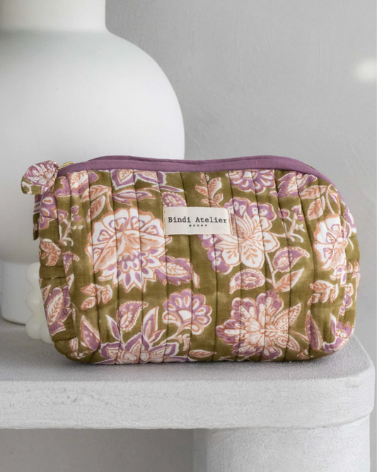 Trousse de beauté - Fleurs vertes
